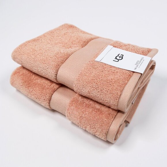 2 UGG Martis Towels 100% Organic Cotton Bath Towel 30''×54" Pink Rose Cloud - Picture 2 of 5